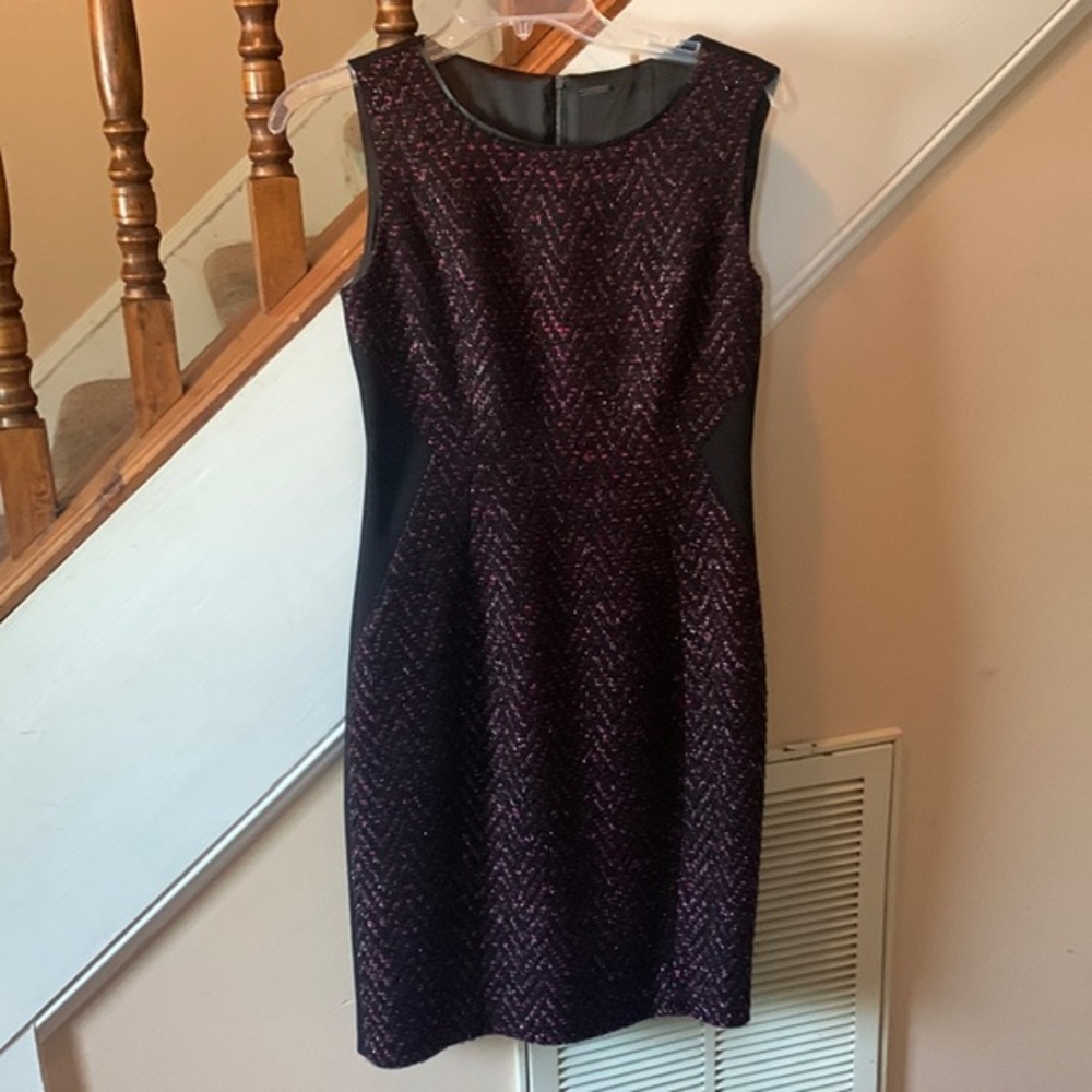 Elie Tahari Black & Pink Career Dress